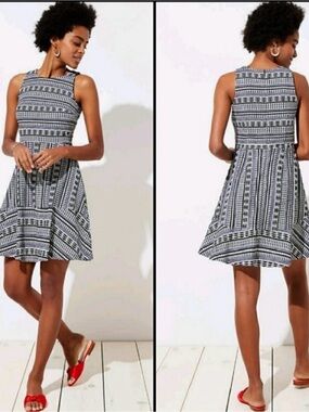 Loft black and white dress